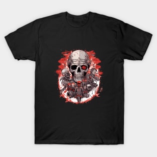 Comic-Style: AI Cyborg Robot Skull and the Apocalypse T-Shirt